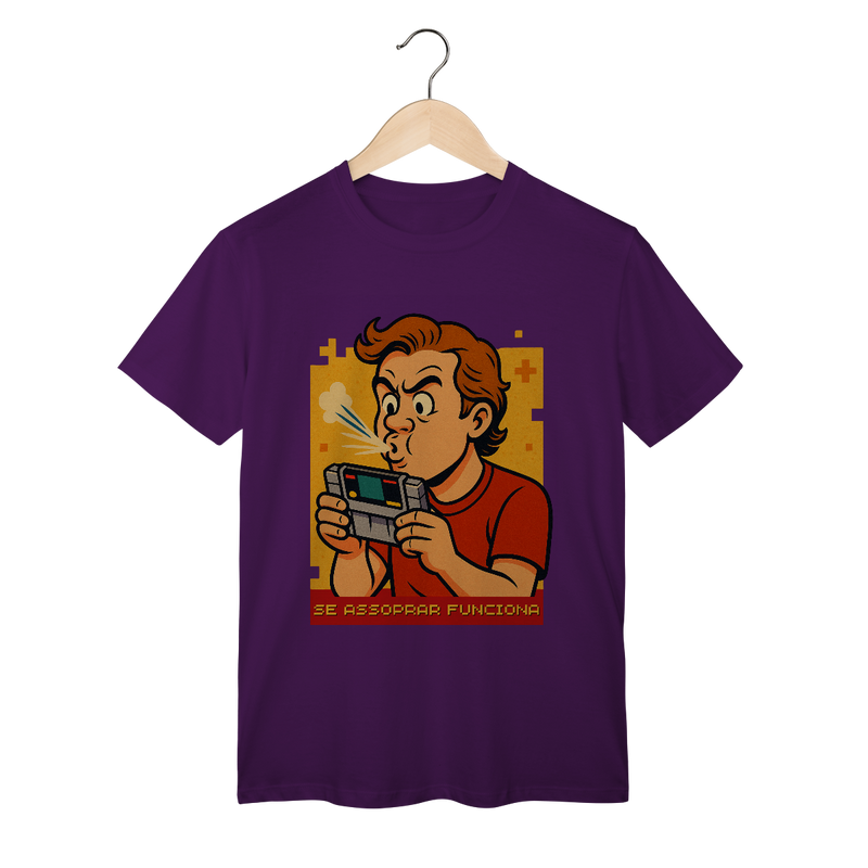 Camiseta Nerd Retrô — Se Assoprar Funciona