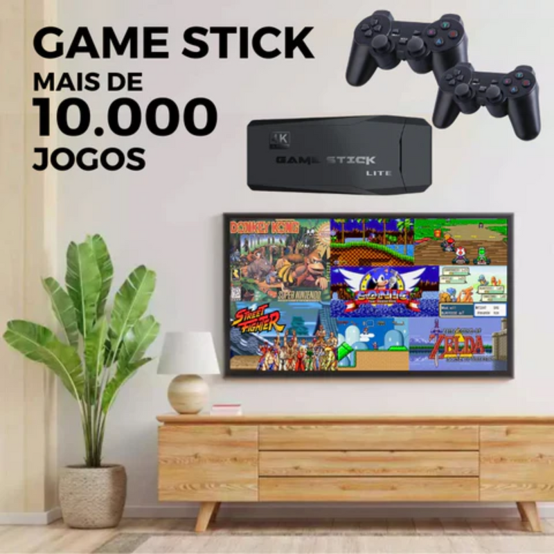 Game Stick 4K – Retro HDMI com Controles Sem Fio