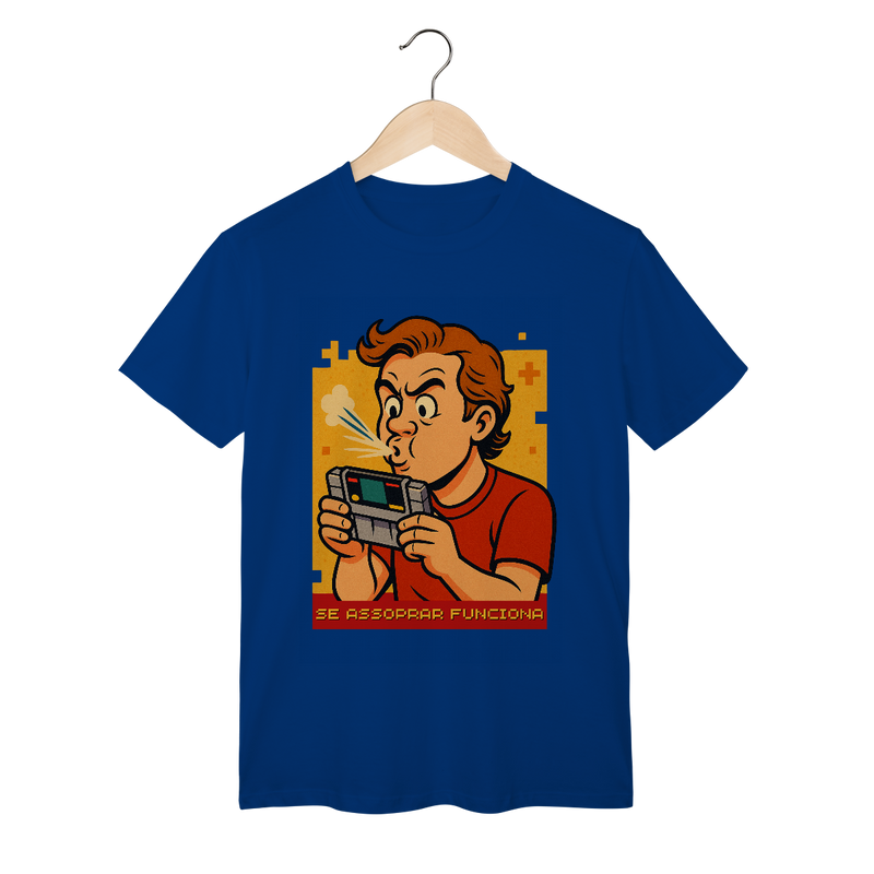 Camiseta Nerd Retrô — Se Assoprar Funciona