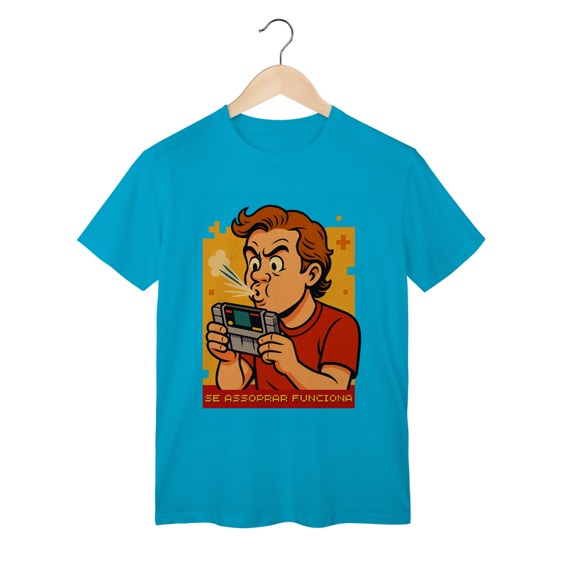 Camiseta Nerd Retrô — Se Assoprar Funciona