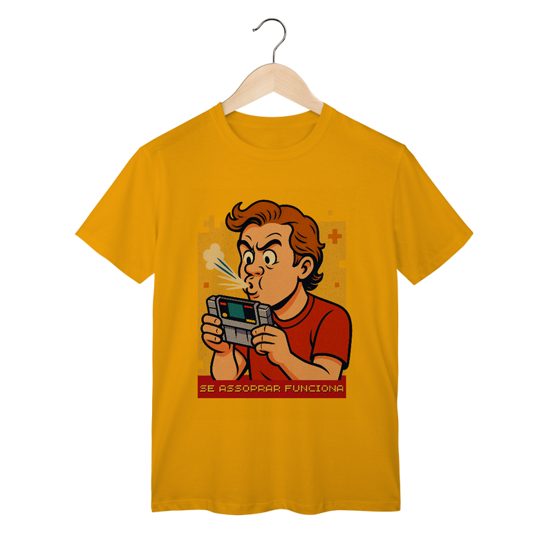 Camiseta Nerd Retrô — Se Assoprar Funciona
