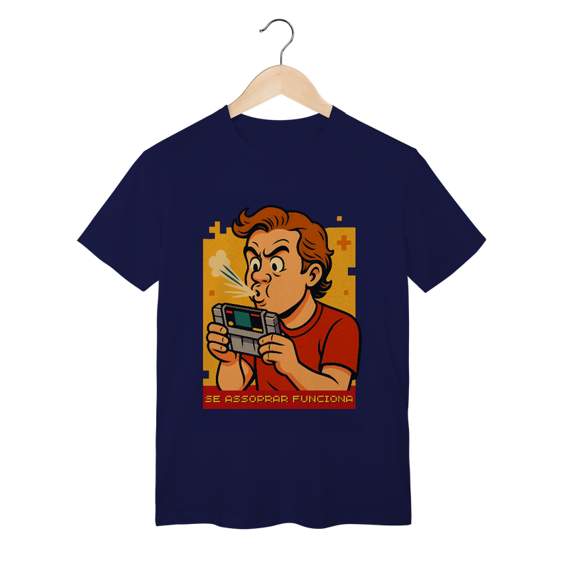 Camiseta Nerd Retrô — Se Assoprar Funciona